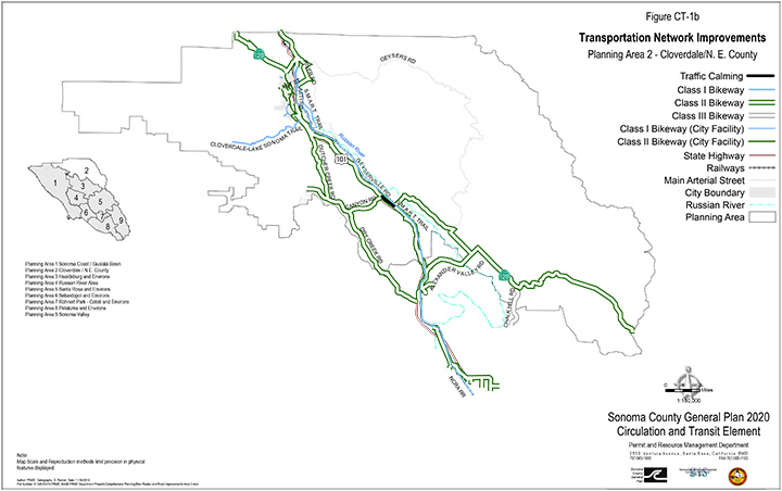 Map CT1b Planned Road and Highway Improvements: Cloverdale  N.E. County