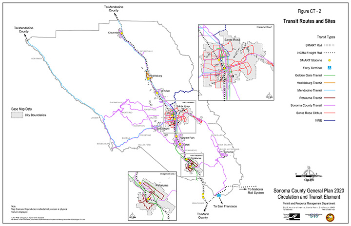 Map CT2 Transit Routes and Sites