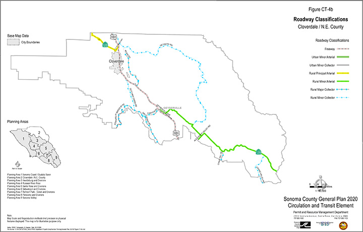 Map CT4b Roadway Classifications Cloverdale / N.E. County