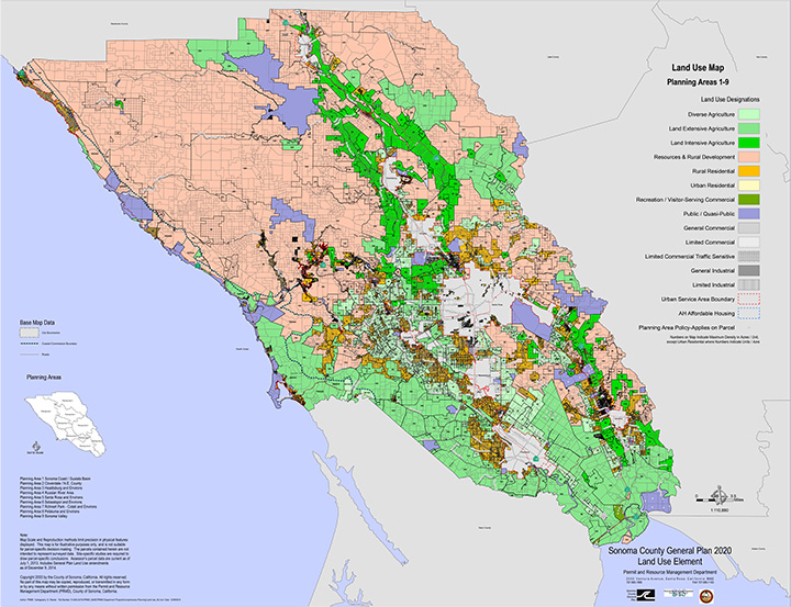 Map LU1 The Nine Sub-County Planning Areas