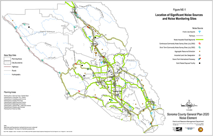 Map NE1 Location of Significant Noise Sources and Noise Monitoring Sites