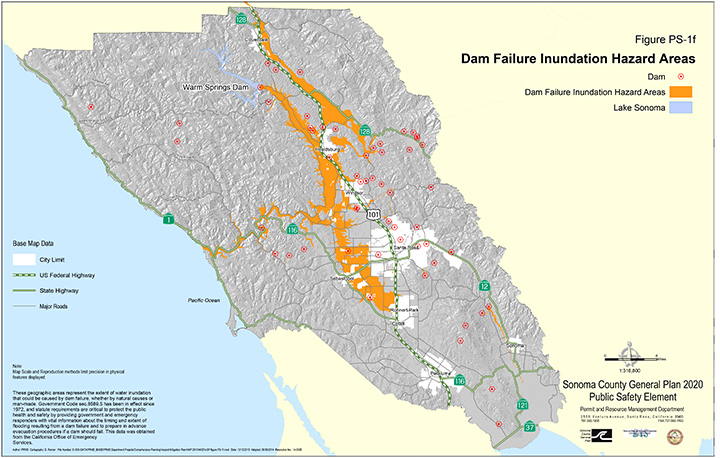 Map PS1f Dam Failure Inundation Hazard Areas
